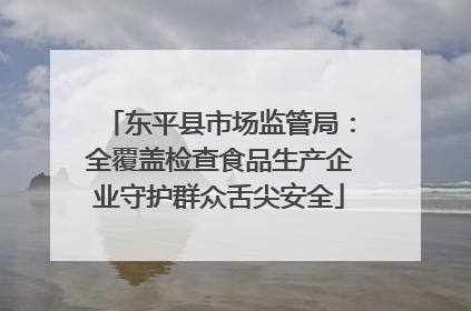 东平县市场监管局：全覆盖检查食品生产企业守护群众舌尖安全